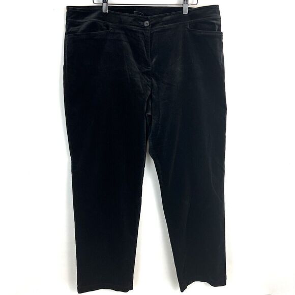 Eileen Fisher Pants - Eileen Fisher Pants Women’s Size XL‎ Black Velvet Straight Leg